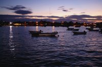 Puerto Baquerizo harbour at night