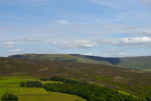 View across Middlemoor to Kinder plateau